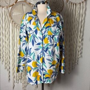Printfresh Lemon Zest Cotton Sleep Shirt Size Large